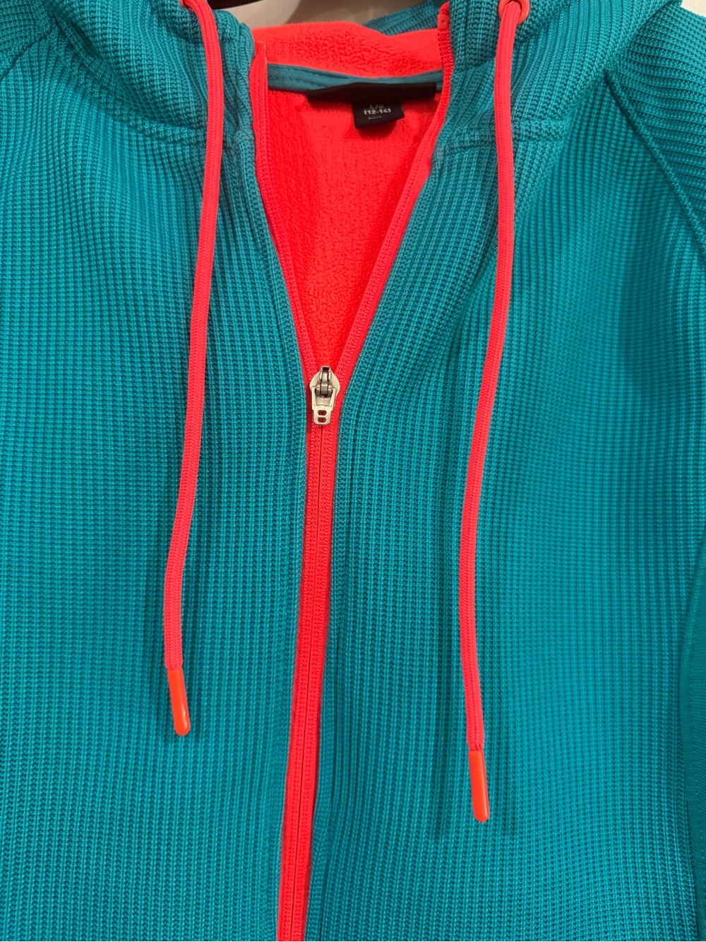Swiss Tech Teal and Neon Pink Fleece Hoodie L - Picture 5 of 7